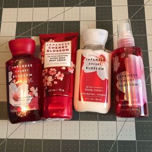 Travel size Japanese Cherry Blossom set.